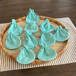 10 Brand New Tiffany & Co. Tiffany Blue Drawstring Pouches!  100% Authentic!!